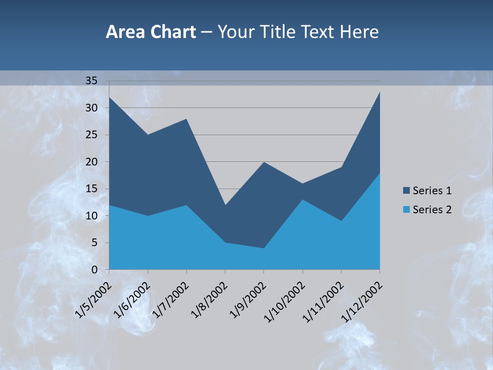 A Blue Smoke Frame On A Black Background PowerPoint Template