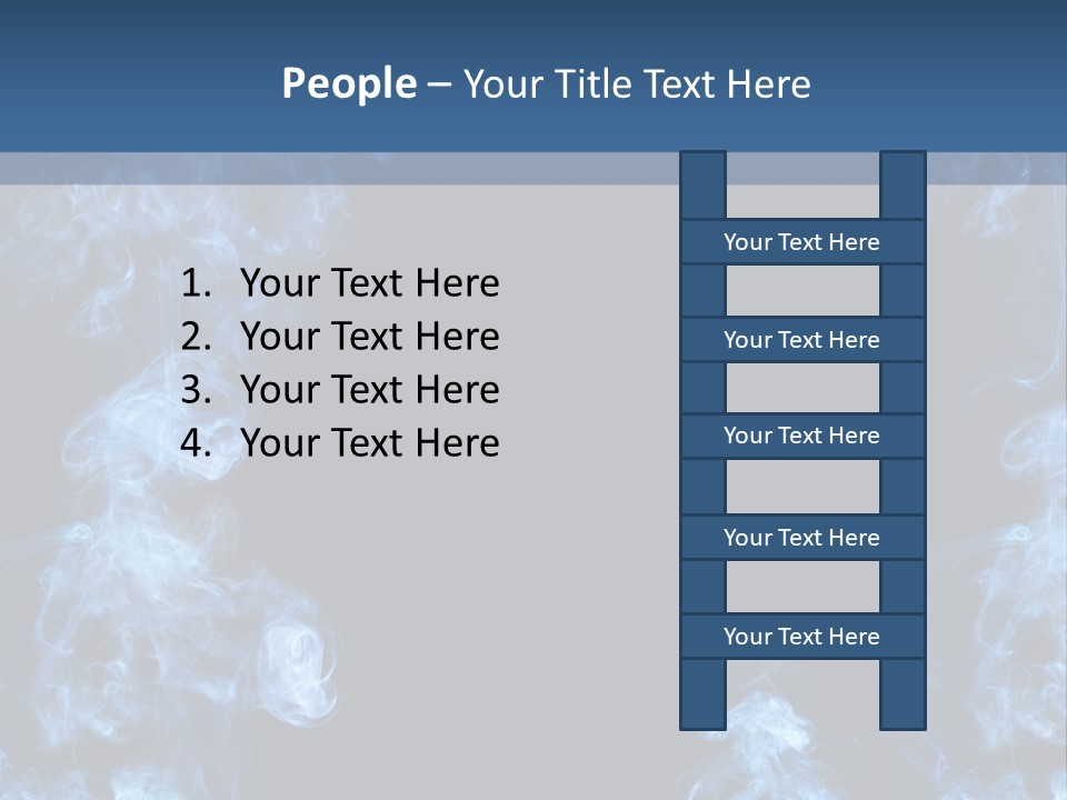 A Blue Smoke Frame On A Black Background PowerPoint Template