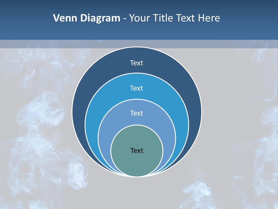 A Blue Smoke Frame On A Black Background PowerPoint Template