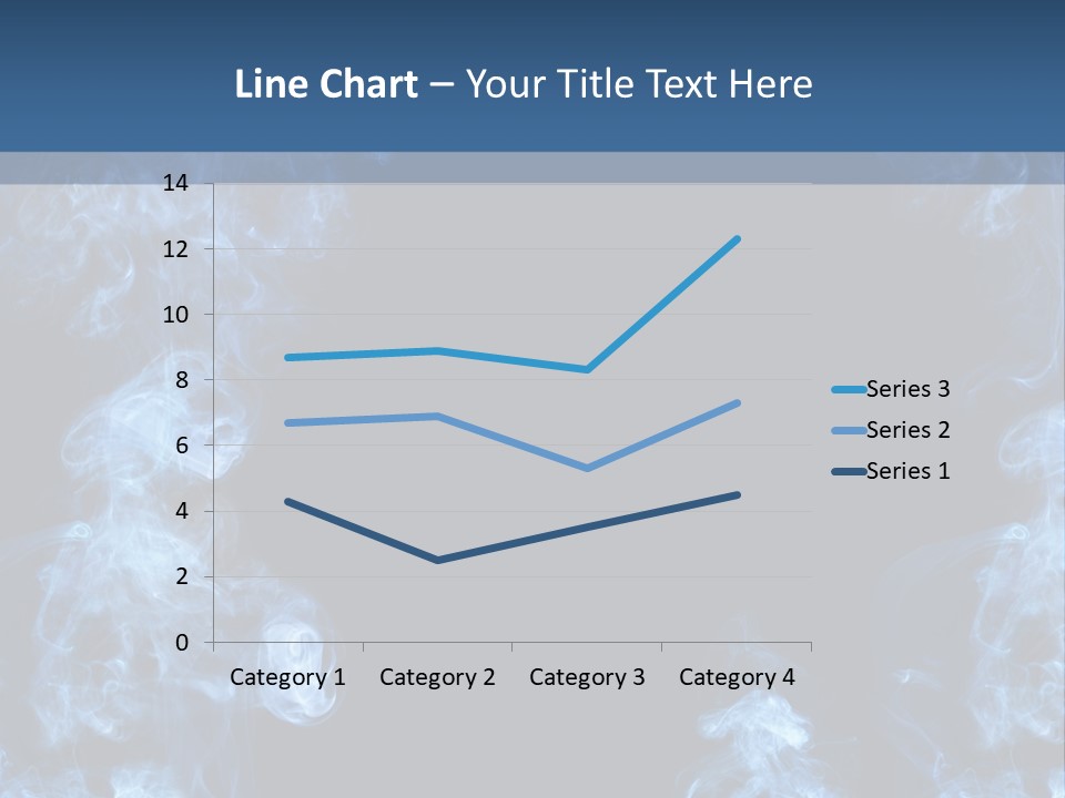 A Blue Smoke Frame On A Black Background PowerPoint Template