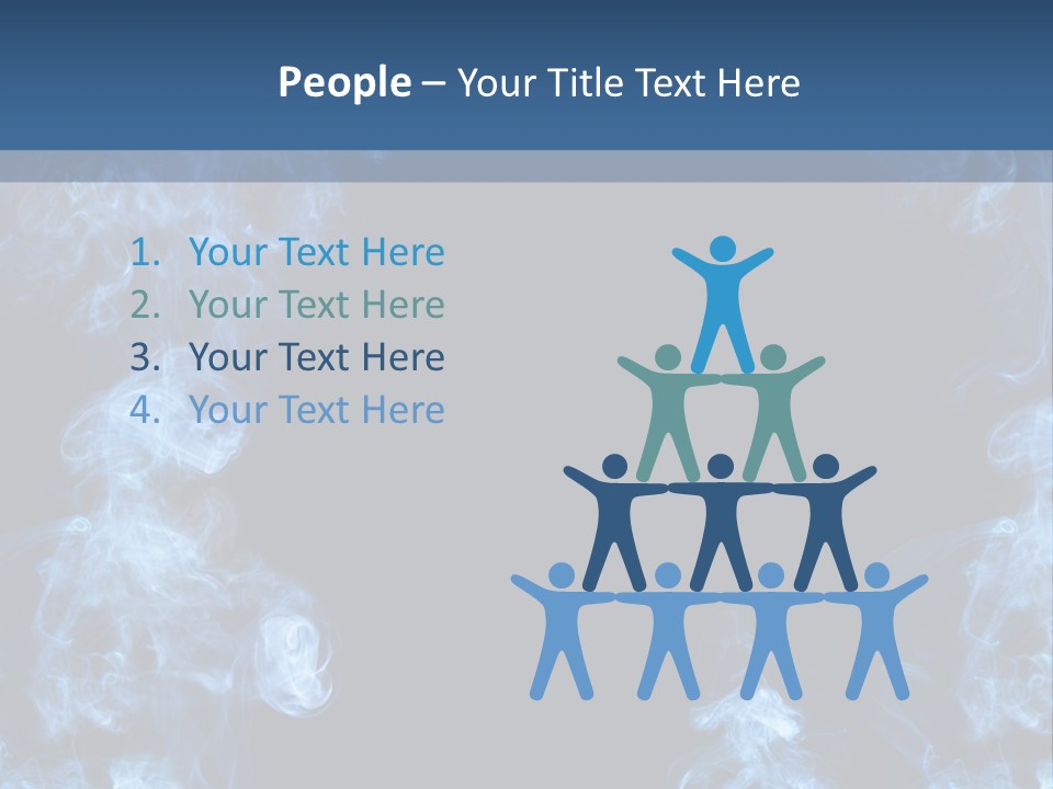 A Blue Smoke Frame On A Black Background PowerPoint Template