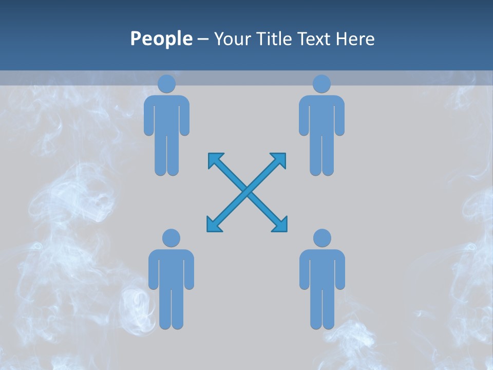 A Blue Smoke Frame On A Black Background PowerPoint Template