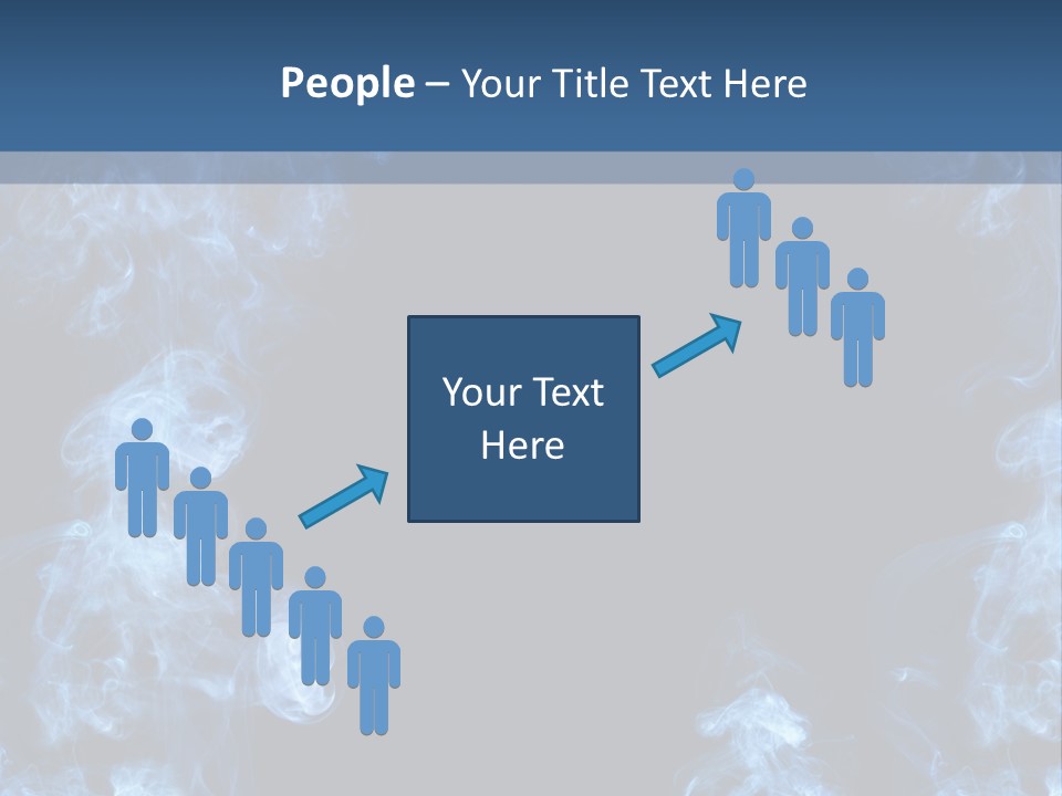 A Blue Smoke Frame On A Black Background PowerPoint Template