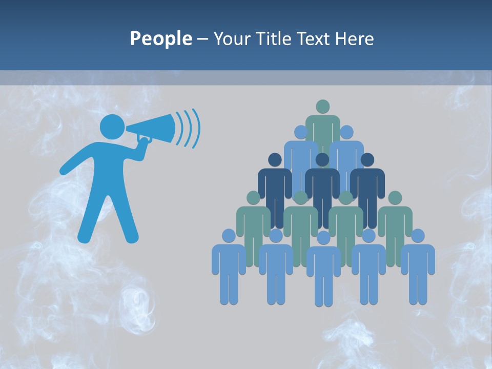 A Blue Smoke Frame On A Black Background PowerPoint Template