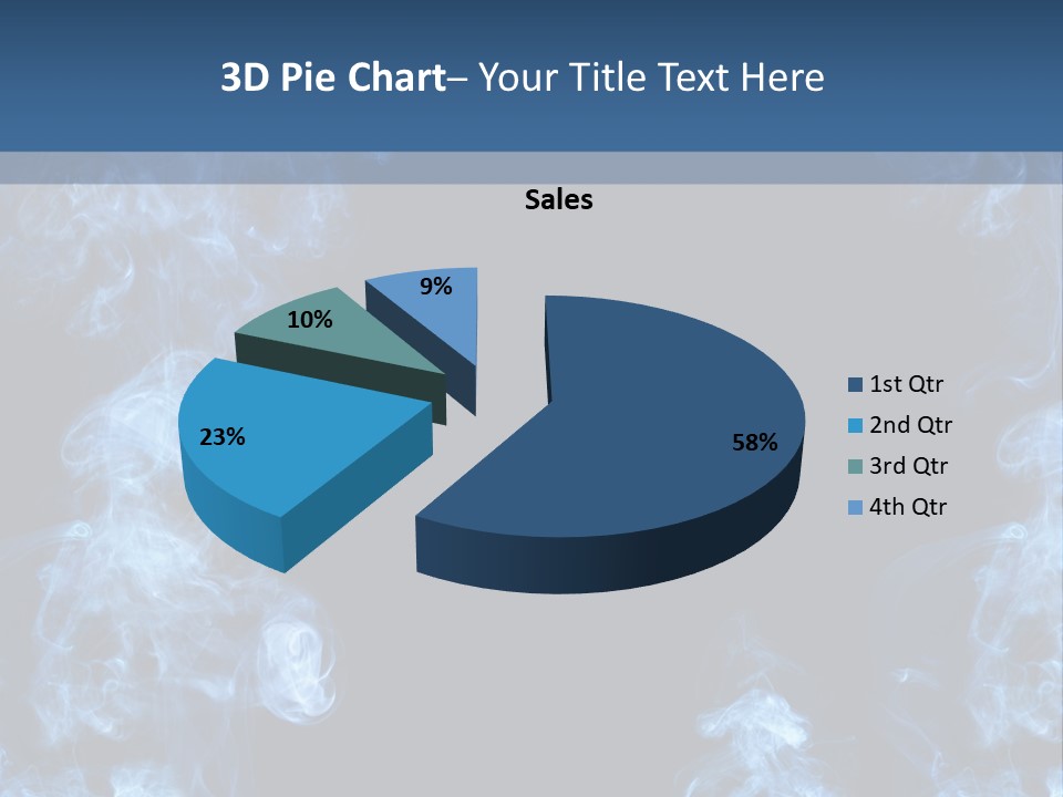 A Blue Smoke Frame On A Black Background PowerPoint Template