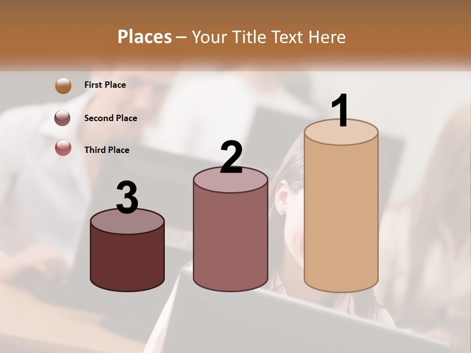 A Group Of People Working On Computers In An Office PowerPoint Template