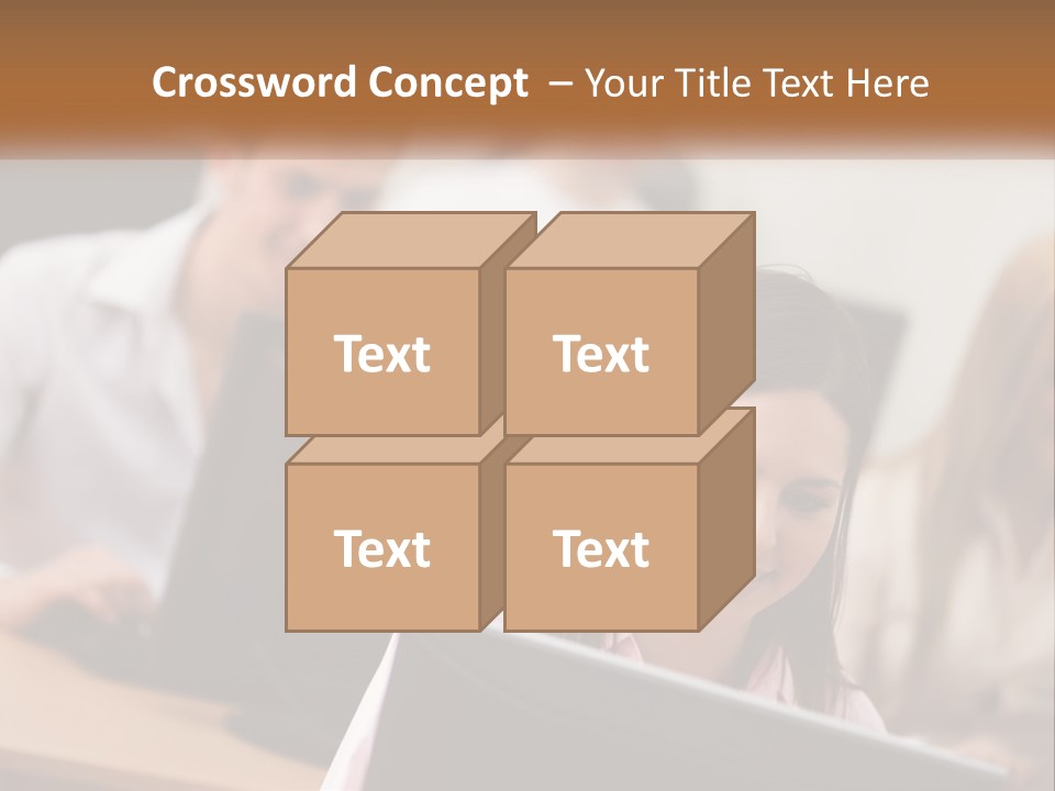 A Group Of People Working On Computers In An Office PowerPoint Template
