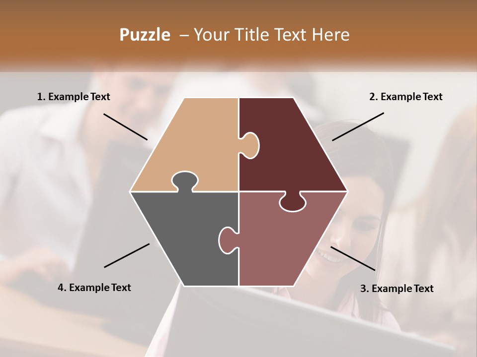 A Group Of People Working On Computers In An Office PowerPoint Template