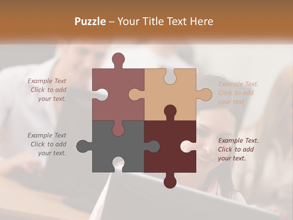 A Group Of People Working On Computers In An Office PowerPoint Template