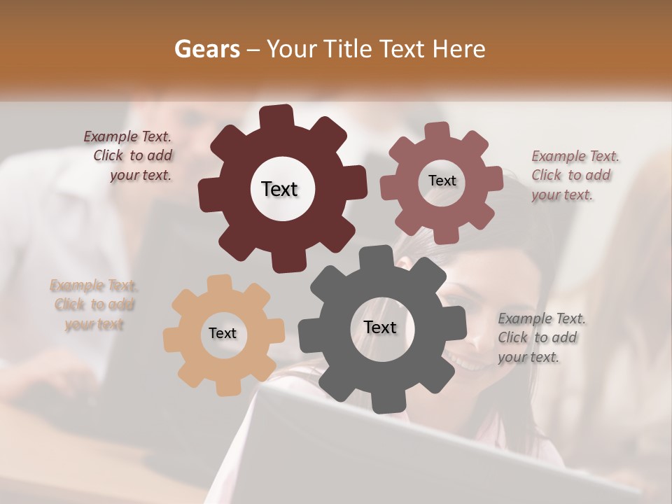 A Group Of People Working On Computers In An Office PowerPoint Template