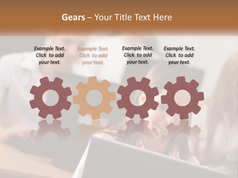 A Group Of People Working On Computers In An Office PowerPoint Template