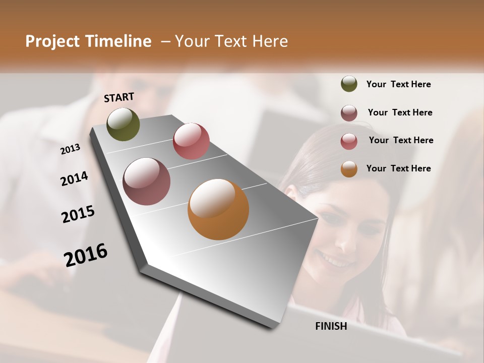 A Group Of People Working On Computers In An Office PowerPoint Template