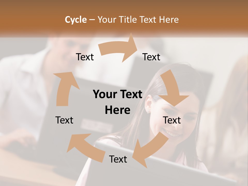 A Group Of People Working On Computers In An Office PowerPoint Template