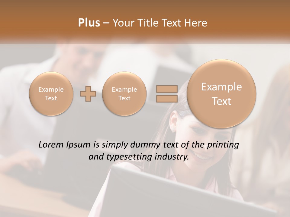 A Group Of People Working On Computers In An Office PowerPoint Template