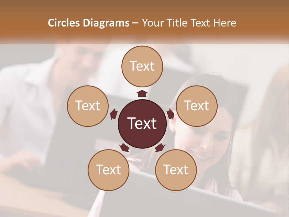 A Group Of People Working On Computers In An Office PowerPoint Template