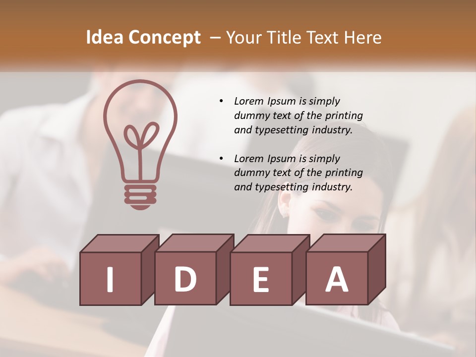 A Group Of People Working On Computers In An Office PowerPoint Template