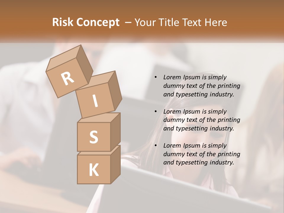 A Group Of People Working On Computers In An Office PowerPoint Template