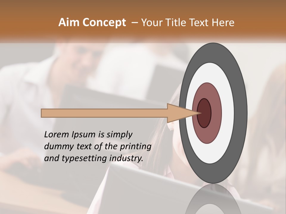 A Group Of People Working On Computers In An Office PowerPoint Template