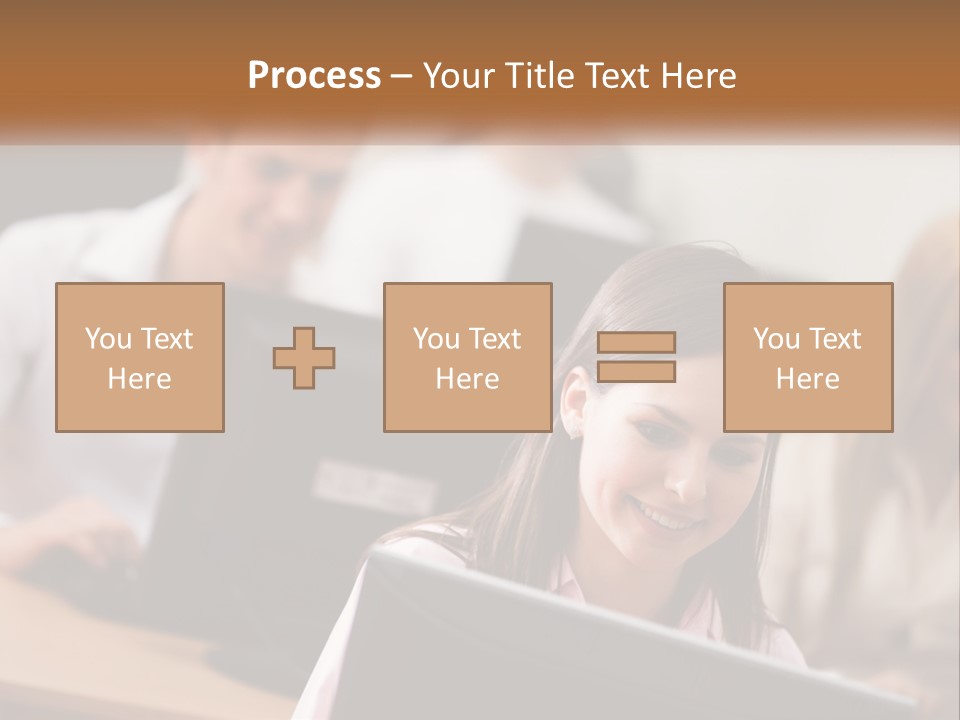 A Group Of People Working On Computers In An Office PowerPoint Template