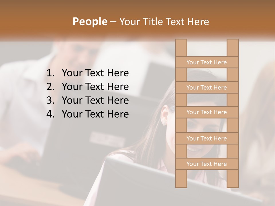 A Group Of People Working On Computers In An Office PowerPoint Template