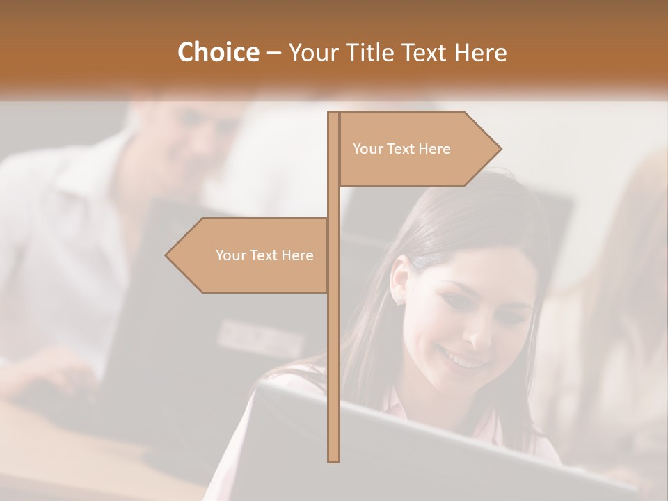 A Group Of People Working On Computers In An Office PowerPoint Template