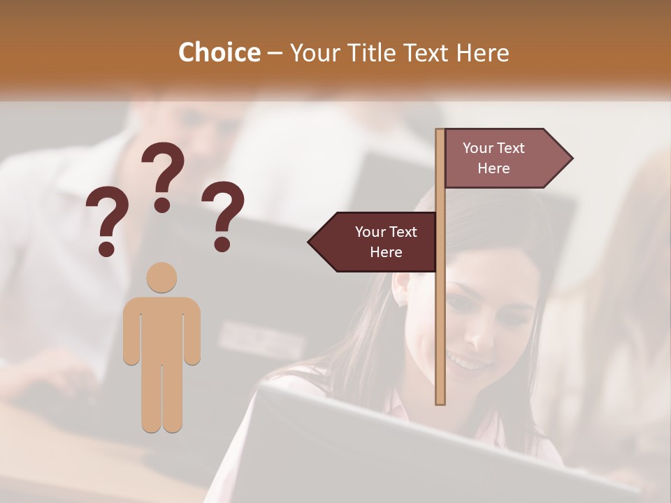 A Group Of People Working On Computers In An Office PowerPoint Template