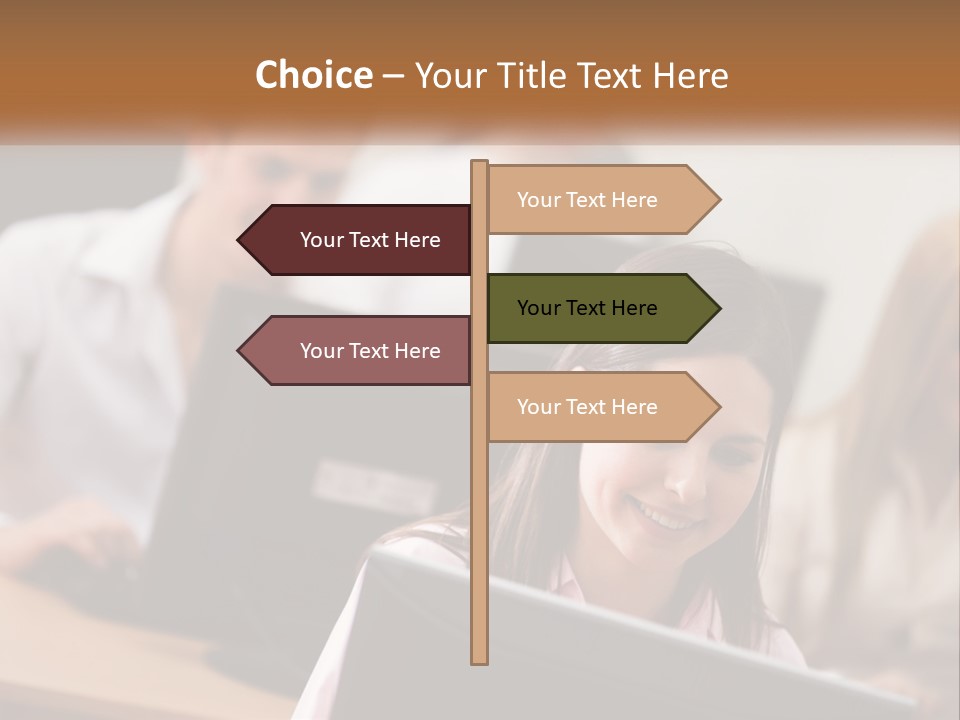 A Group Of People Working On Computers In An Office PowerPoint Template