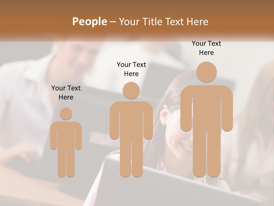 A Group Of People Working On Computers In An Office PowerPoint Template