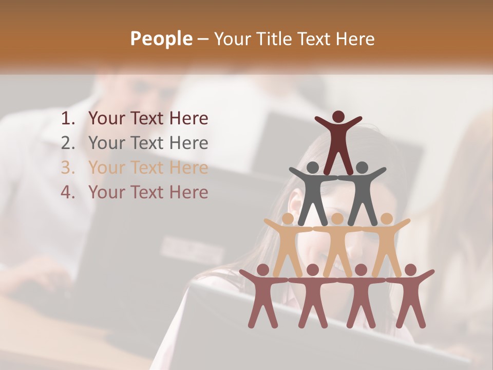 A Group Of People Working On Computers In An Office PowerPoint Template