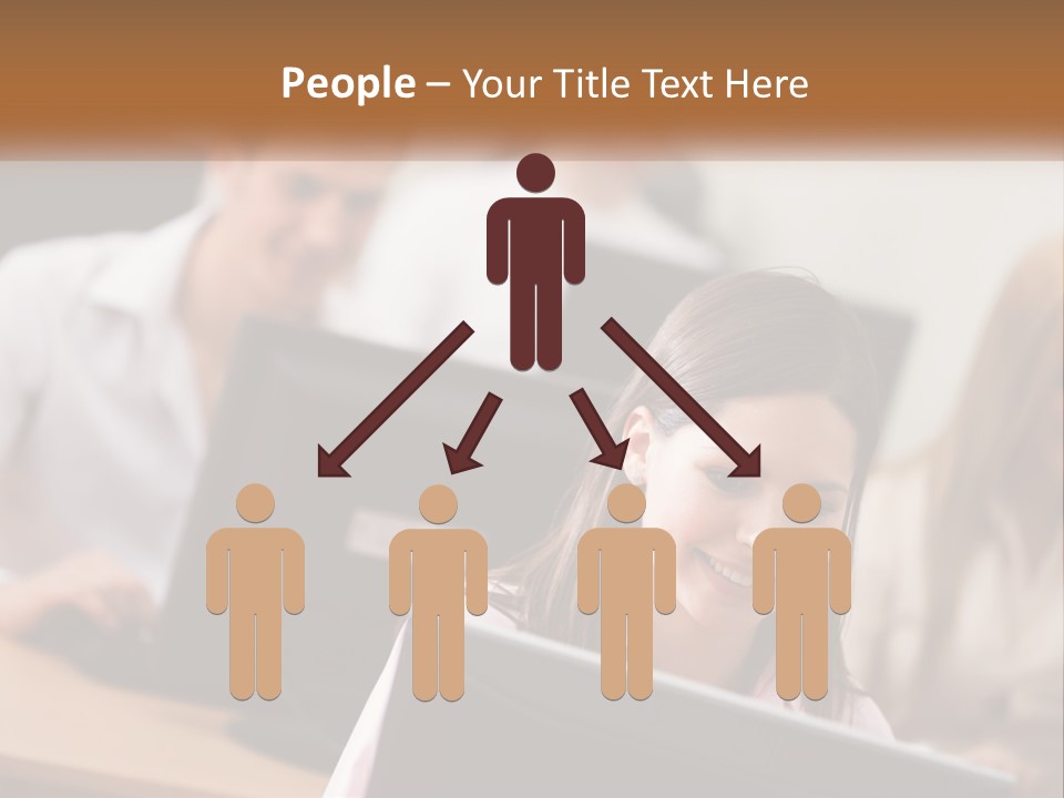 A Group Of People Working On Computers In An Office PowerPoint Template