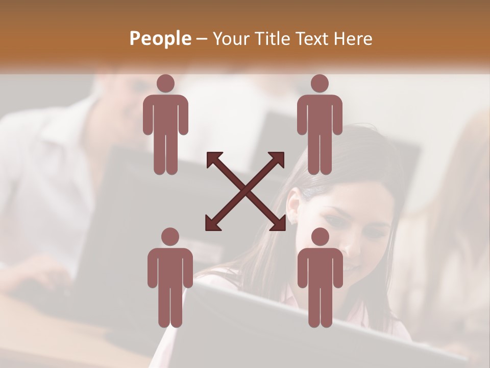 A Group Of People Working On Computers In An Office PowerPoint Template