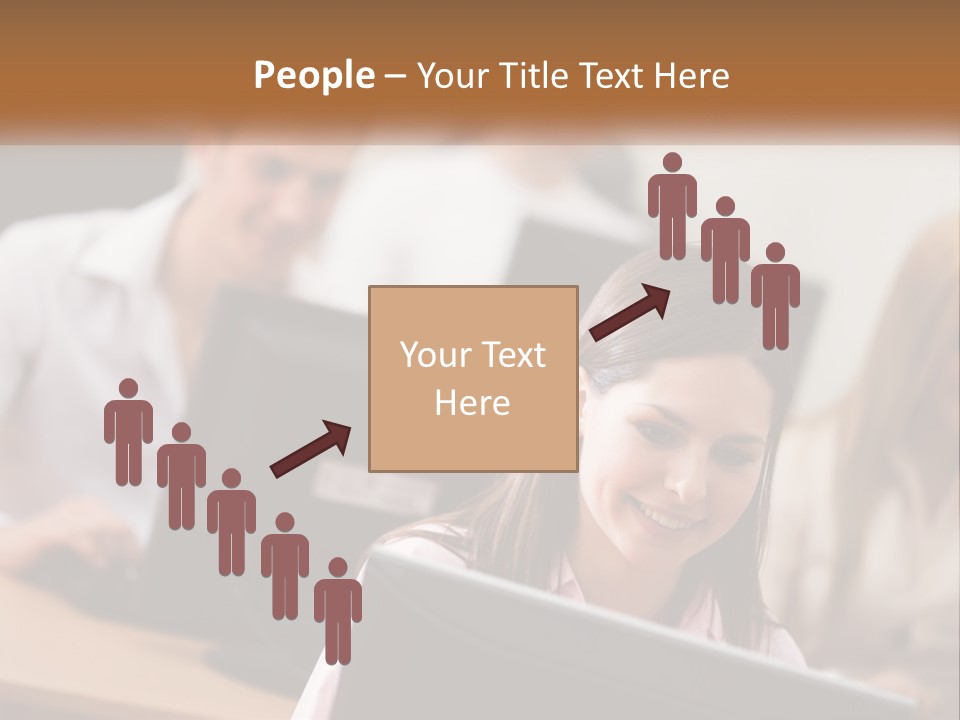 A Group Of People Working On Computers In An Office PowerPoint Template