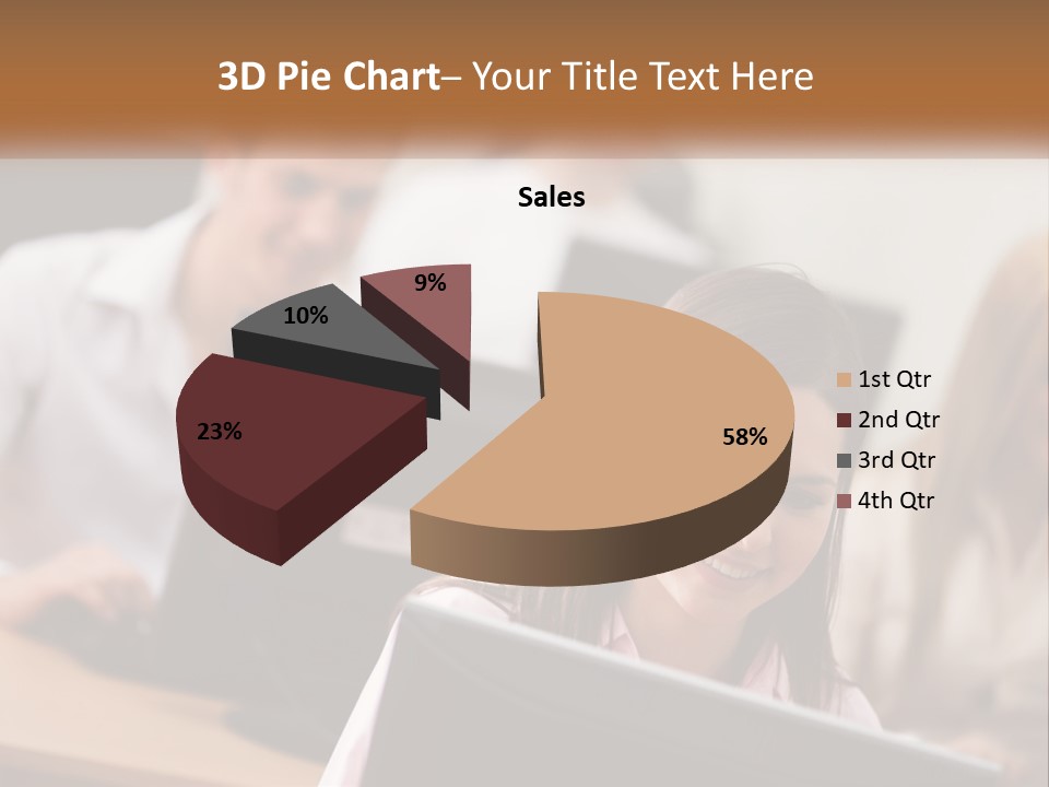 A Group Of People Working On Computers In An Office PowerPoint Template