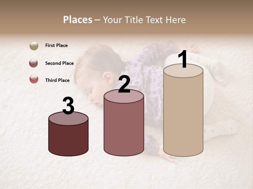 A Baby Is Sleeping On A White Carpet PowerPoint Template