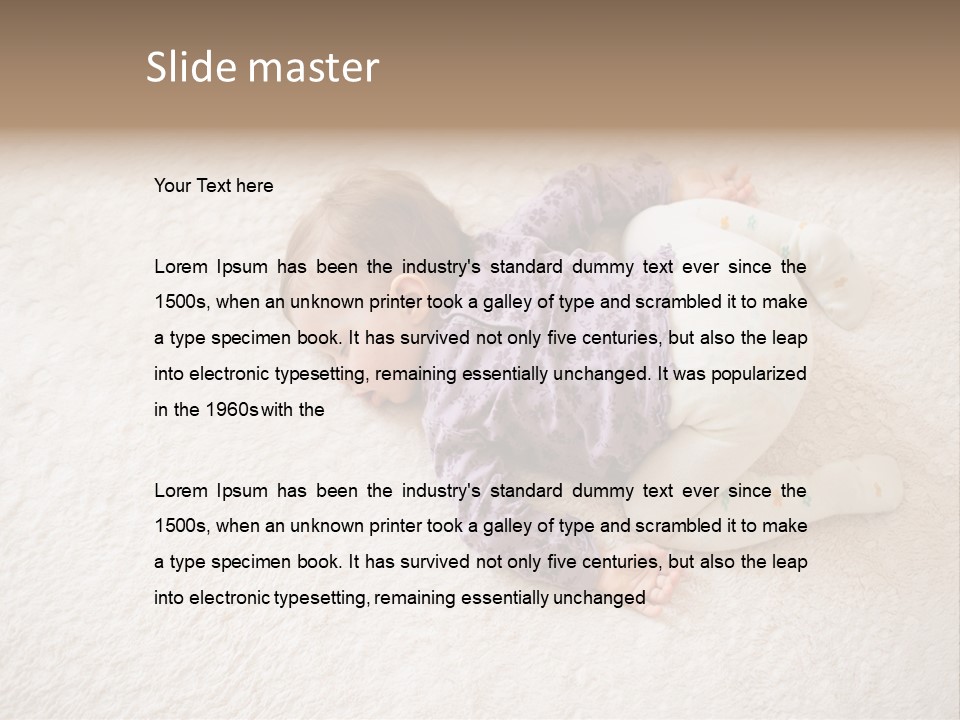 A Baby Is Sleeping On A White Carpet PowerPoint Template