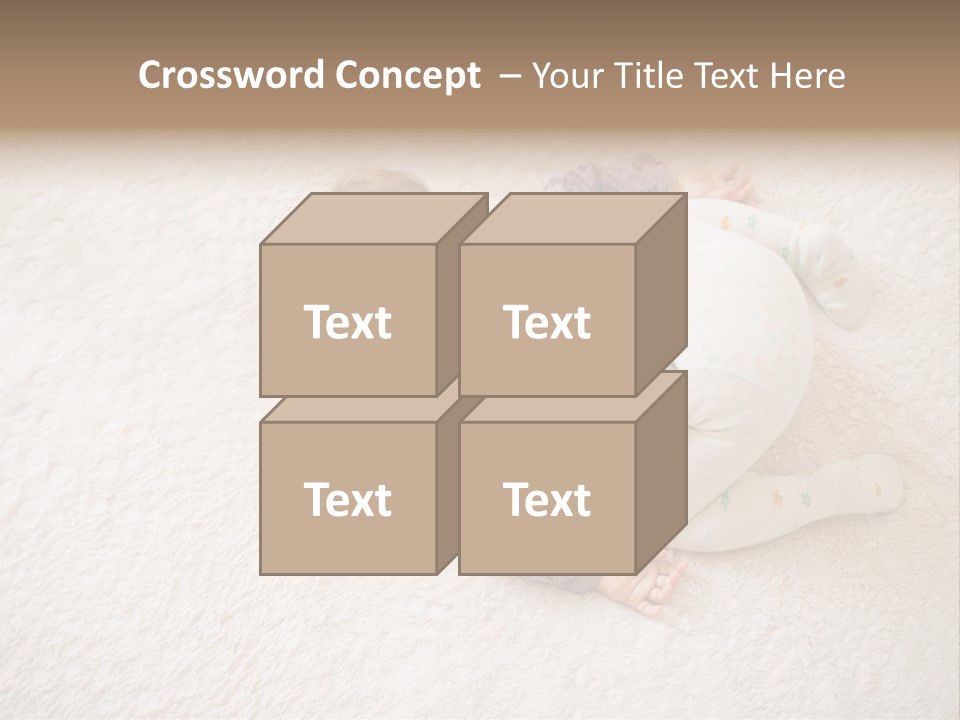 A Baby Is Sleeping On A White Carpet PowerPoint Template