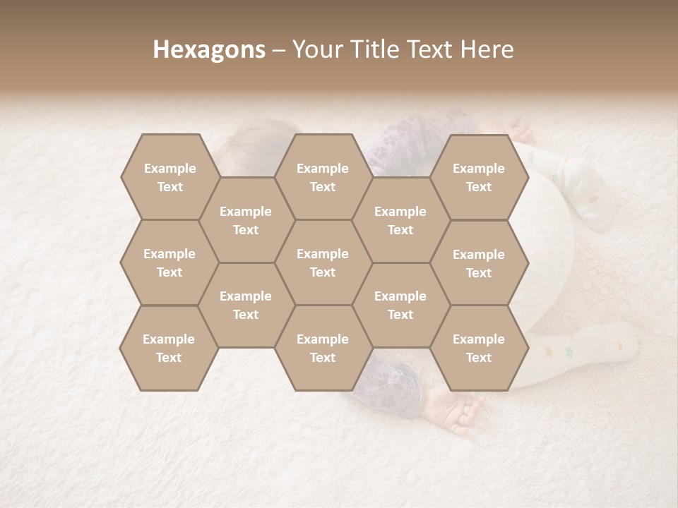 A Baby Is Sleeping On A White Carpet PowerPoint Template