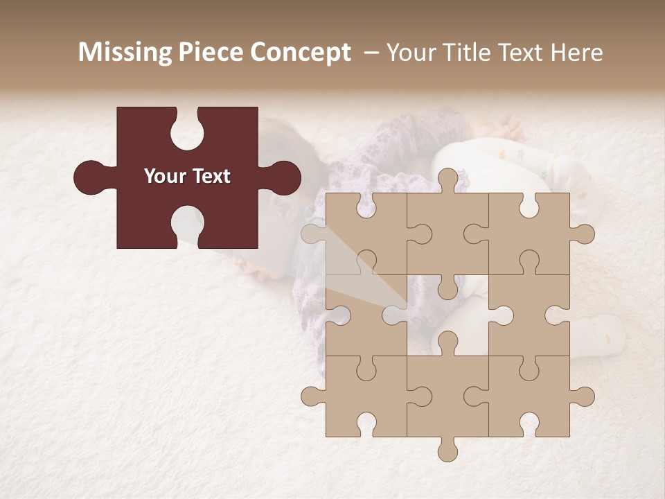 A Baby Is Sleeping On A White Carpet PowerPoint Template