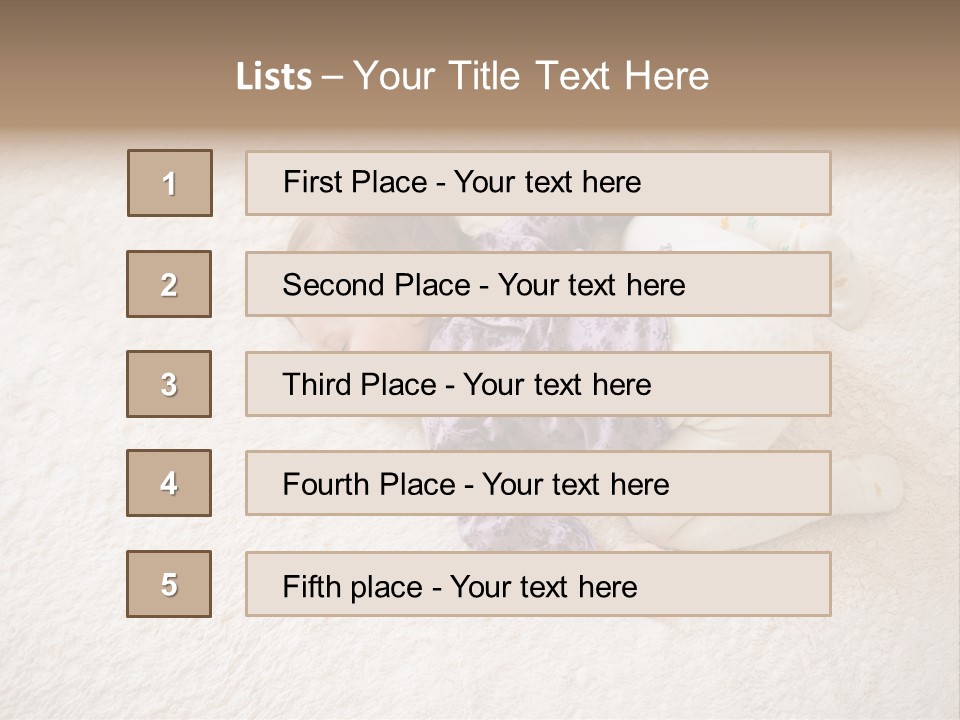 A Baby Is Sleeping On A White Carpet PowerPoint Template