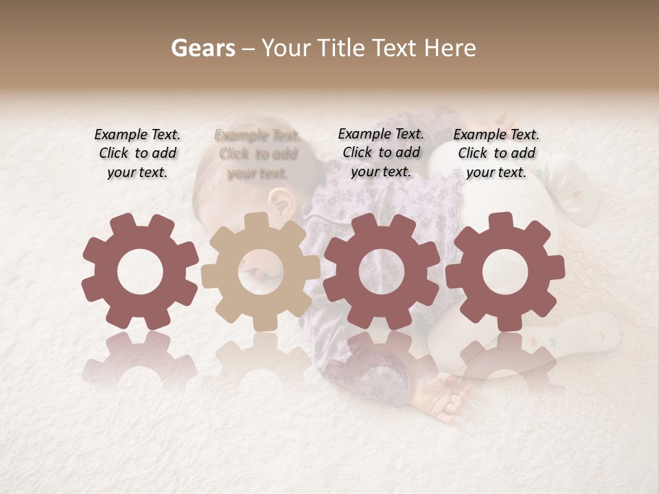 A Baby Is Sleeping On A White Carpet PowerPoint Template