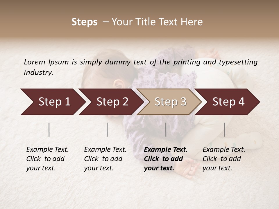 A Baby Is Sleeping On A White Carpet PowerPoint Template