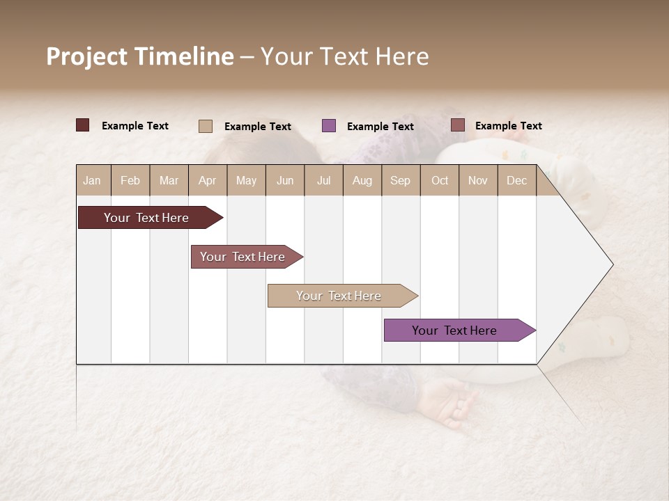 A Baby Is Sleeping On A White Carpet PowerPoint Template