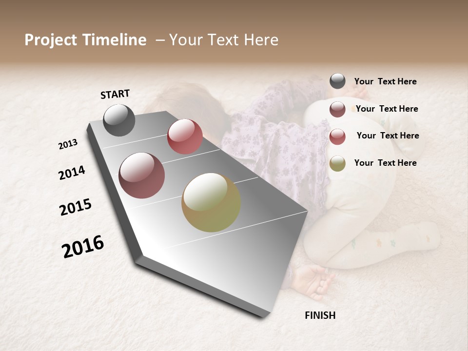 A Baby Is Sleeping On A White Carpet PowerPoint Template