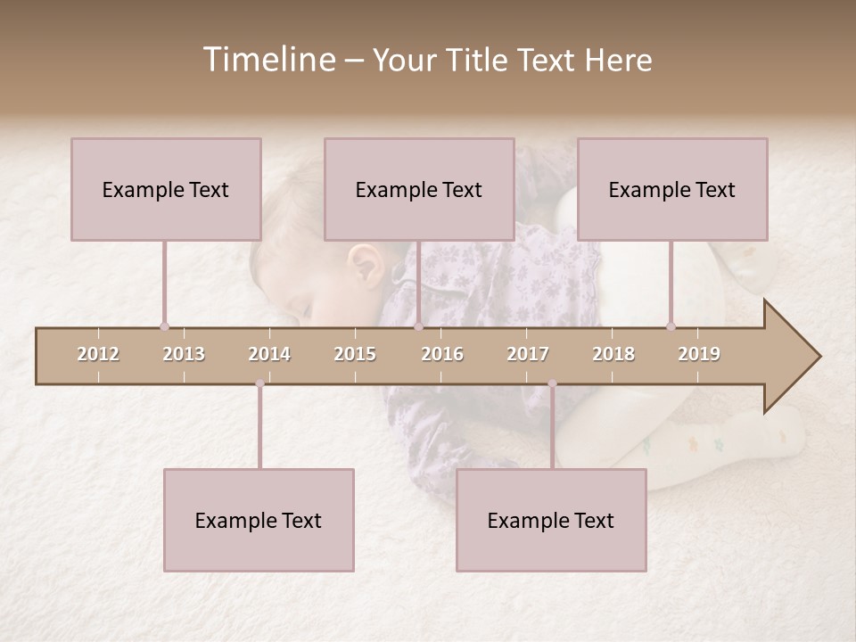 A Baby Is Sleeping On A White Carpet PowerPoint Template