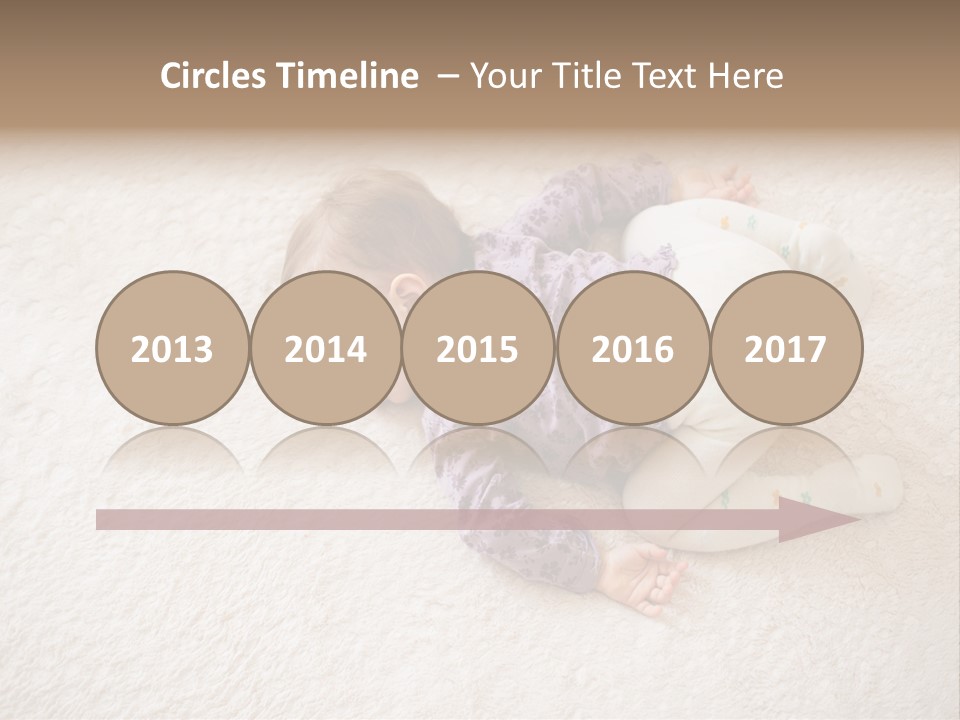 A Baby Is Sleeping On A White Carpet PowerPoint Template