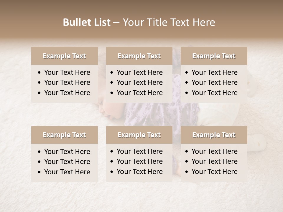 A Baby Is Sleeping On A White Carpet PowerPoint Template