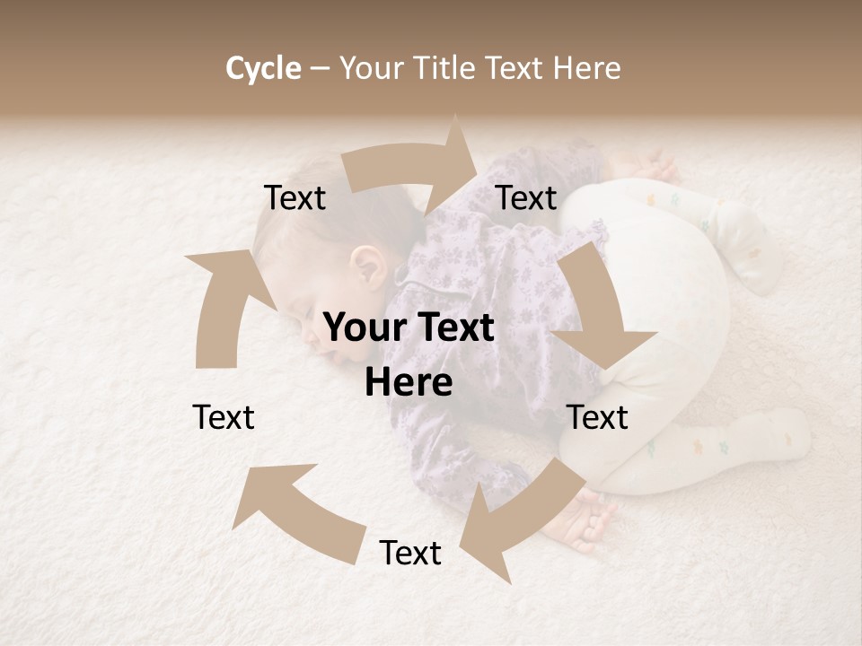A Baby Is Sleeping On A White Carpet PowerPoint Template