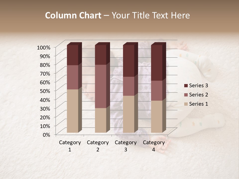 A Baby Is Sleeping On A White Carpet PowerPoint Template