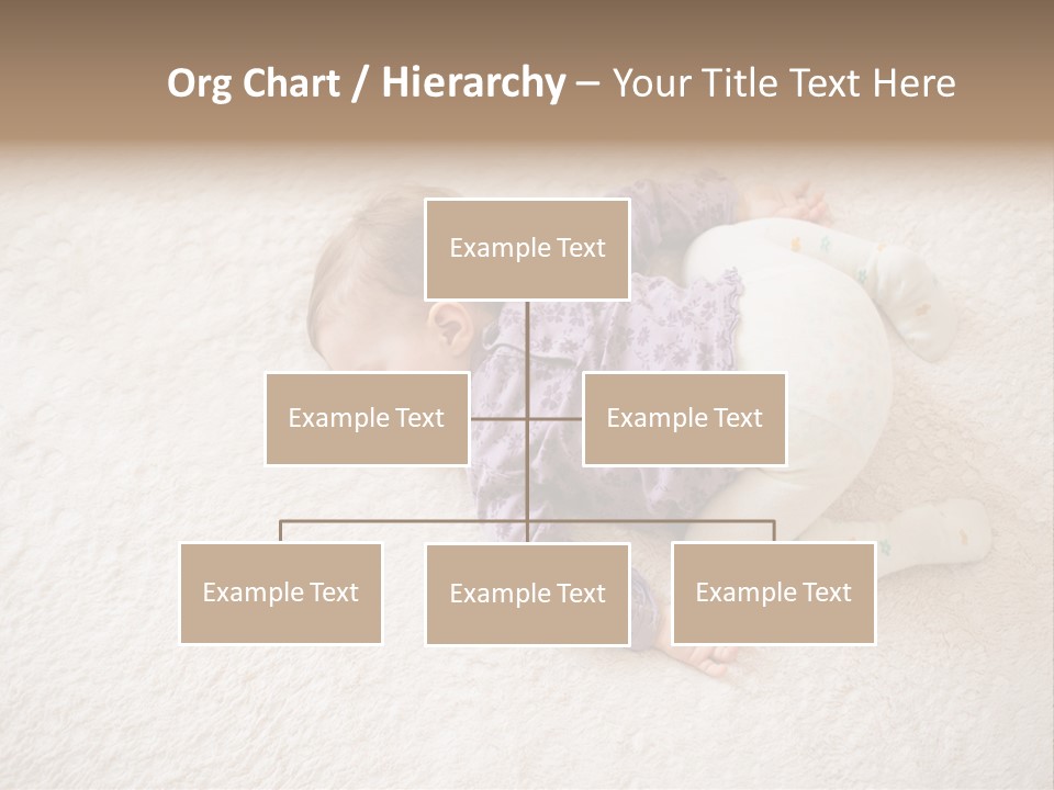 A Baby Is Sleeping On A White Carpet PowerPoint Template