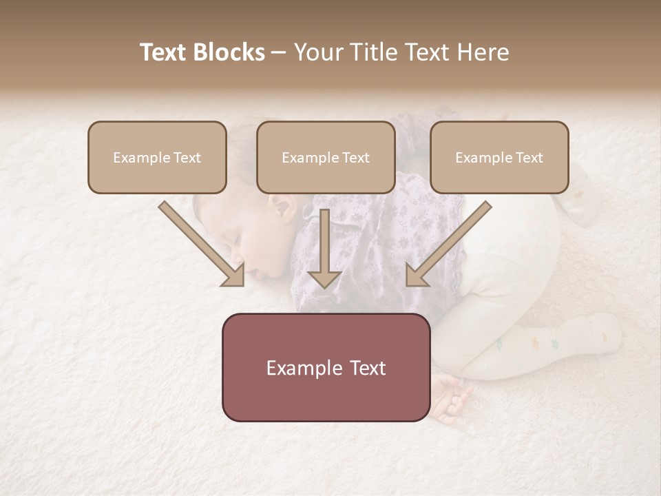 A Baby Is Sleeping On A White Carpet PowerPoint Template